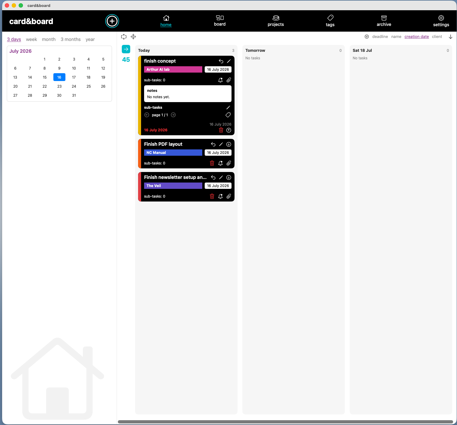 card&board interface